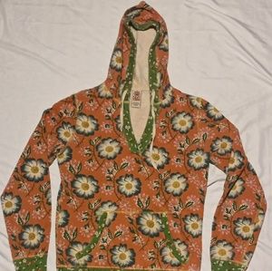 Lucky Floral V Neck Fashion Casual Hoodie